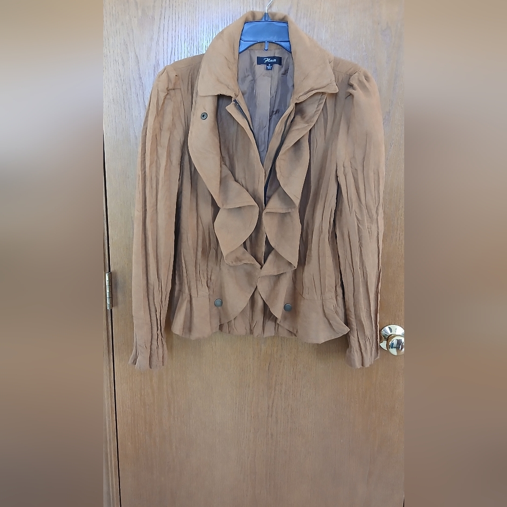 FLAIR ruffle Tan Jacket